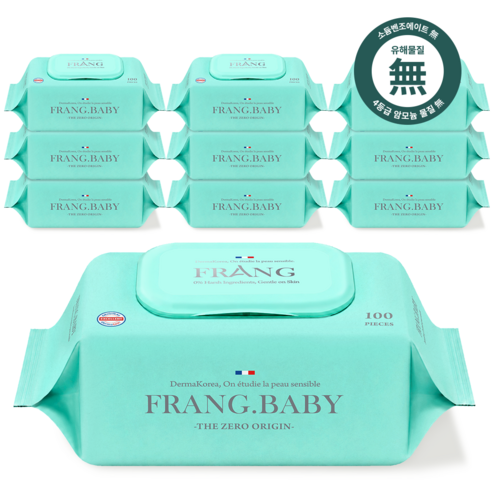 프랑프랑 더제로 오리진 영유아 아기 물티슈, 10개, 100매입, 45g
