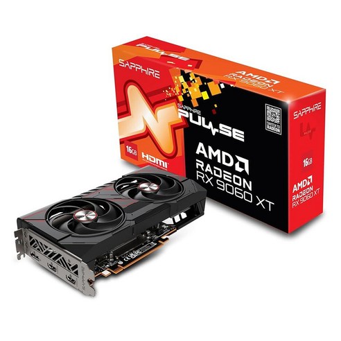 205776 Sapphire 11350-03-20G Pulse AMD Radeon™ RX 9060 XT 게이밍 OC 그래픽 카드, 16GB GDDR6, RDNA 4 포함