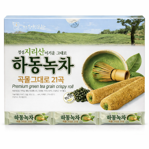 하동 녹차 곡물 크리스피롤 21곡 1박스 1개당10gx450