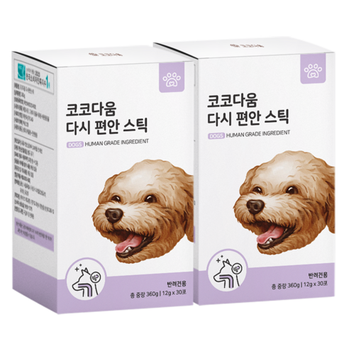 코코다움 다시 편안 스틱 강아지 협착증 기침 영양제, 호흡기/기관지, 2개, 30회분