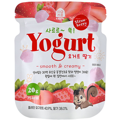 홈앤키즈 유아용과자 사르르 쏙 요거트, 20g, 1개, 딸기맛