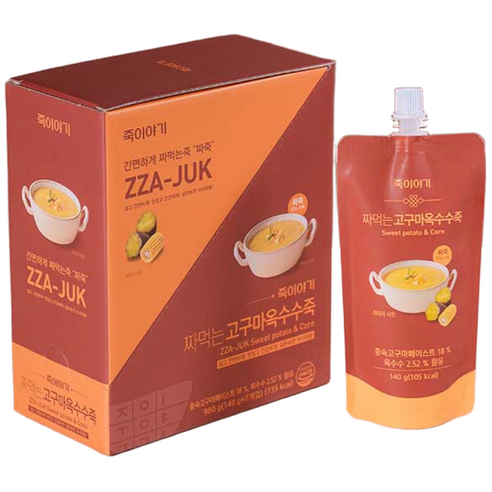 죽이야기 짜죽 단호박죽, 7개, 140g