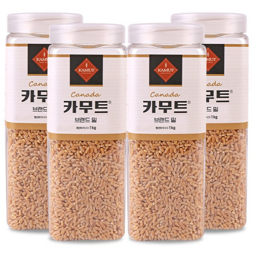 정품 카무트 쌀 고대곡물 호라산 브랜드 밀 1kg x 4개, 1kg, 4개