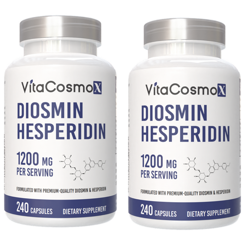 VitaCOS 코스moX Diosmin 헤스페리딘 1200mg 복합체, 180캡슐, 시트러스 바이오플라보노이드 풍부한 과일 추출물, 100% 채식주의자, GMO 프리 및 글루텐