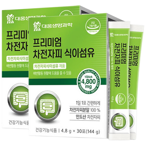 인도산차전자피분말100%차전자피식이섬유30포x2박스, 4.8g, 1개