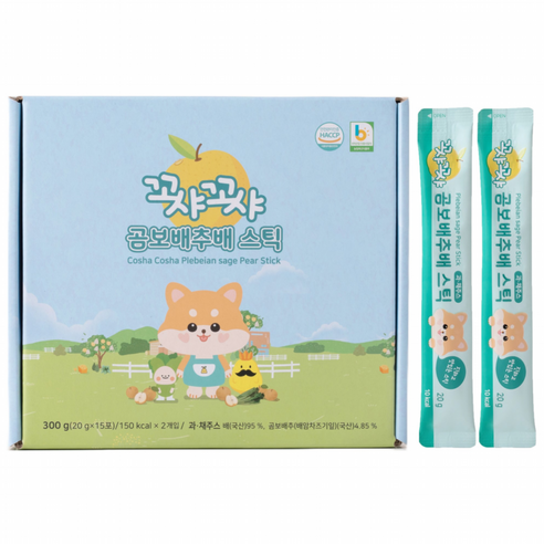꼬샤꼬샤 곰보배추배 스틱 15p, 300g, 2개