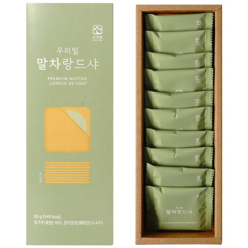 우리밀 말차랑드샤, 90g, 1세트