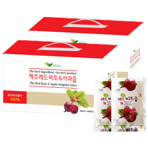 주식회사엔씨 제주레드비트 사과즙, 3L, 2개