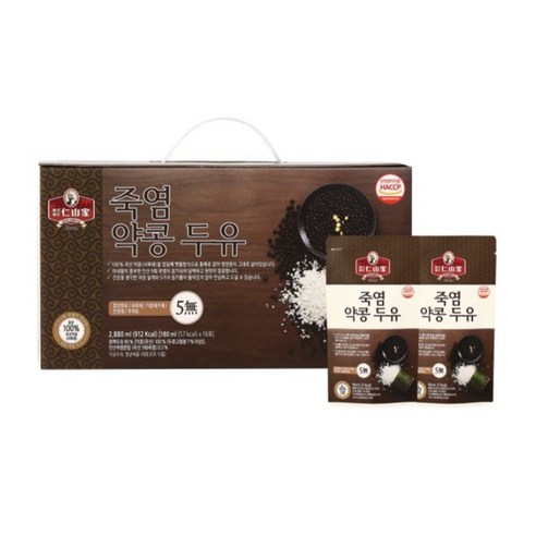 인산가 죽염 약콩 두유 180ml, 16개입 x 2박스, 180ml, 32개