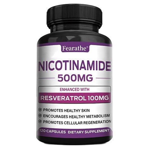 안티에이징 식품 보충제 나이아신아마이드 + 레스베라트롤 600mg, 1박스, 60정