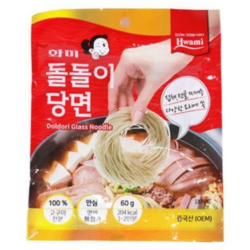 화미 돌돌이 당면 60g 일반당면 찰당면 잡채당면 당면사리 면사리, 60봉, 60g