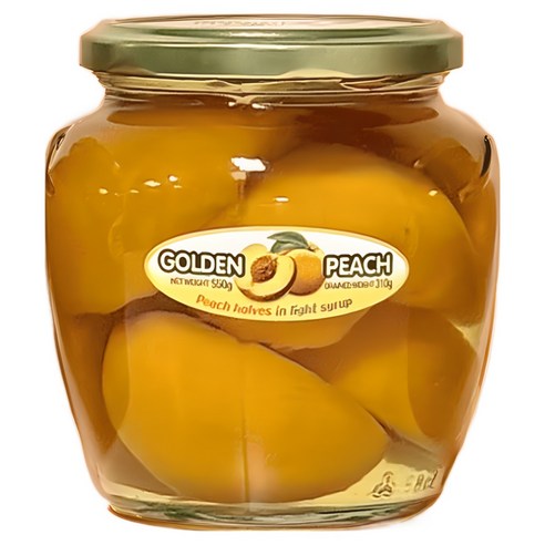 골든피치 복숭아 병조림 통조림 황도 하프컷 지중해 황금복숭아 550g, 550g, 1개, 2개입