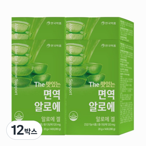 안국약품 The 맛있는 면역 알로에 젤리, 12박스, 140g