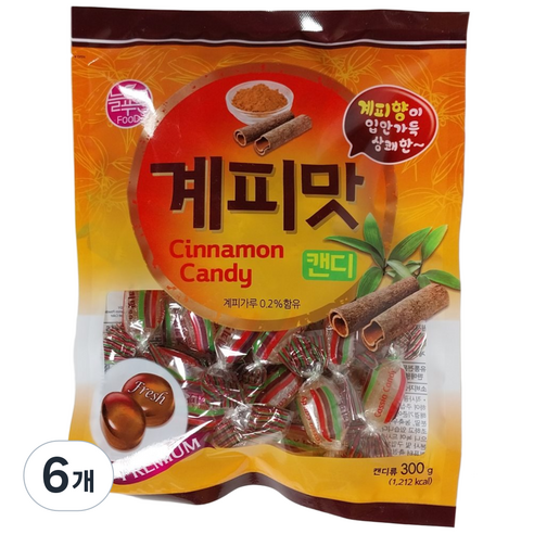 늘푸른식품 계피맛캔디 (무료배송), 300g, 6개
