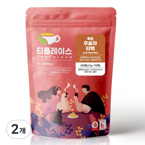 티플레이스 볶은 우슬차 삼각티백, 2개, 50개입, 1g