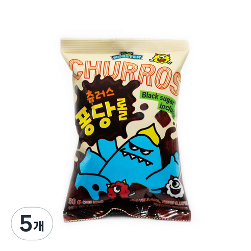 스위트몬스터 츄러스 퐁당롤 흑당과자, 5개, 80g