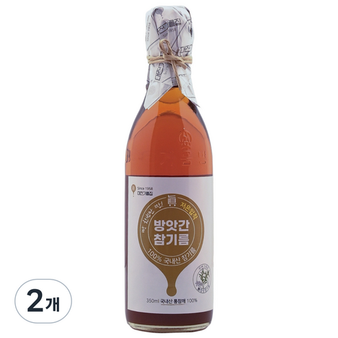대전기름집 60년전통 100% 국산참기름, 350ml, 2개