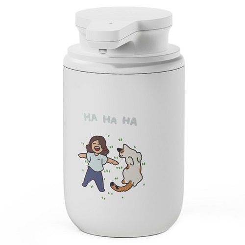 무아스 해피버디 아티스트 에디션 자동 손세정기 HA HA HA, 화이트, 1개