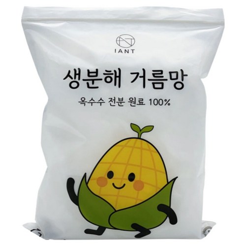 아이앤트 주방 자연 옥수수 전분 원료 생분해 싱크대 거름망, 120개입, 1개