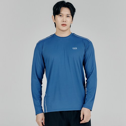 튜브트리 남성용 루즈핏 스티치 롱슬리브 래쉬가드 상의 A9203