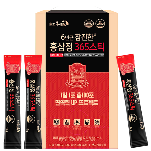 고려홍삼원 진세노사이드 6년근 참진한 홍삼정 365 스틱 100p, 1kg, 1개