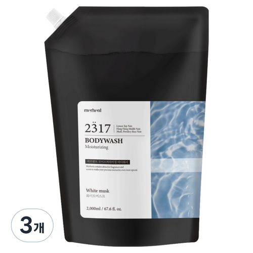 메르헨트 모이스처라이징 바디워시 화이트머스크향 리필, 3개, 2L