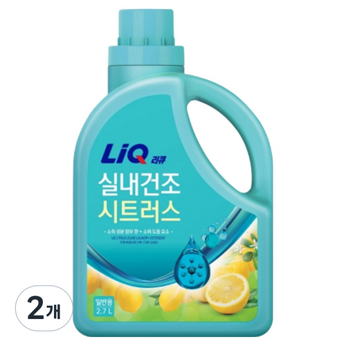 리큐 실내건조 시트러스 일반 용기, 2.7L, 1개입, 2개
