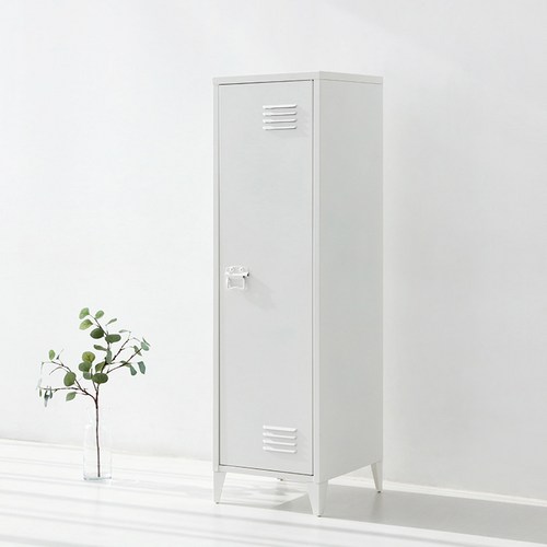 마켓비 앤틱캐비넷 세로중 1문 수납장, 1개, 화이트