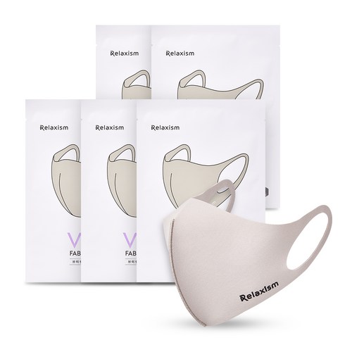 릴렉시즘 향균 쿨마스크 L, 5개, 1개입, 그레이