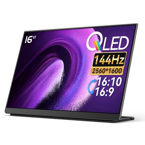 EHOMEWEI 이홈웨이 포터블모니터 Portable monitor 휴대용모니터 서브모니터 2.5K IPS QLED 100%DCI-P3 16인치 맥OS 덱스 게임콘솔 미니PC, E16Q4, 40.64cm