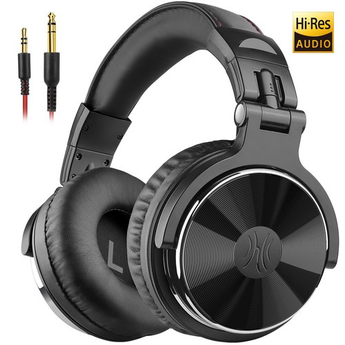 OneOdio Pro10 스튜디오 헤드폰 DJ 레코딩 헤드폰 유선 헤드셋, 블랙-black