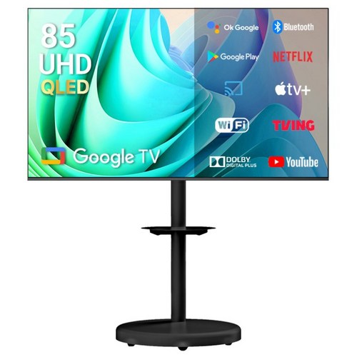 무빙큐빅스 스마트 4K UHD QLED 85인치 삼탠바이미 블랙에디션 스탠딩 이동식 TV 삼텐바이미 중소바이미, 단순배송상품, 스탠드형, GSQBX85UHD-A1, 215cm(85인치)