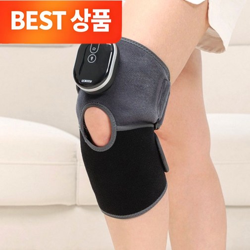 아이든 무릎 마사지기 PRO 공기압 온열 무선 찜질 배트민턴 통증 안마기 팔꿈치, 그레이블랙, 1개단품