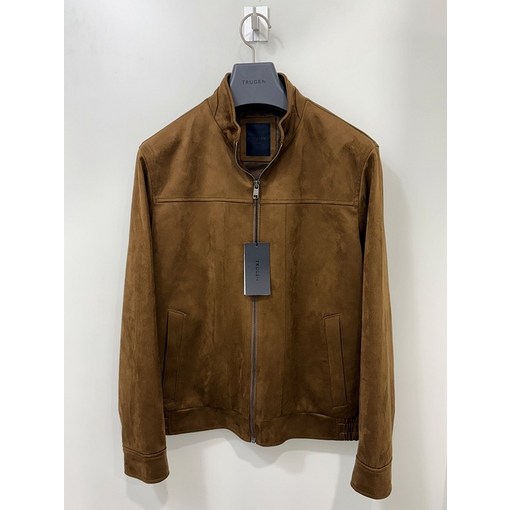 트루젠 남성 하프 기장 스웨이드 세무 스탠카라 트러커 라이더 자켓 항공 집업 짧은 점퍼