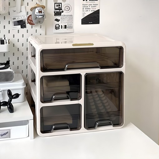 365플레이스 튼튼한 책상 정리함 사무실 책상 정리 오거나이저 4단, 1개, 아이보리