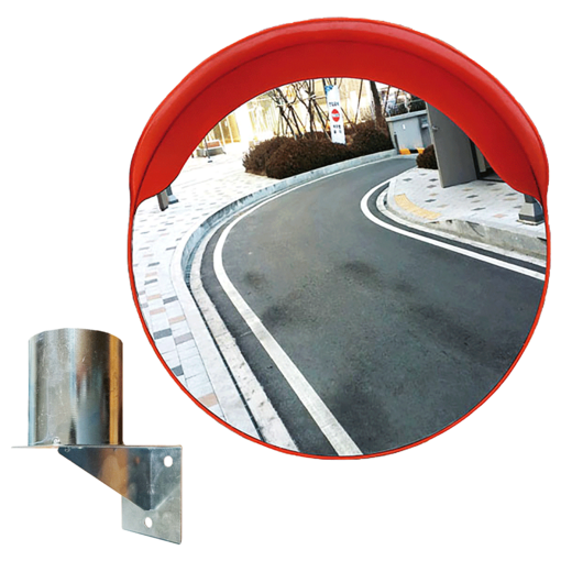 PC반사경 600파이 벽브라켓 세트, 반사경주황브라켓스틸, 1개