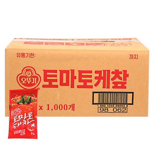 오뚜기 일회용 토마토케찹(오뚜기 소포장), 9g, 1000개입