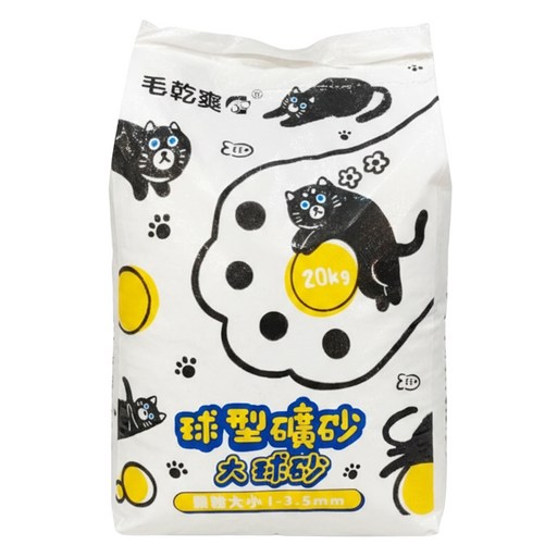 CAPTAIN MAO 毛班長 毛乾爽 球型礦砂 大球砂, 20kg, 1袋, 清爽除臭