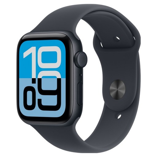 Apple 2025 Apple Watch SE3 鋁金屬, 44mm, 午夜色 + M/L午夜色運動型錶帶, GPS