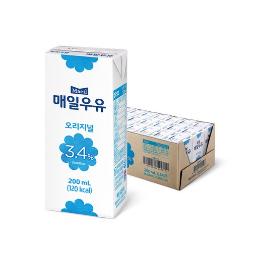 매일유업 매일우유 멸균우유 오리지널 200ml 24개 판매