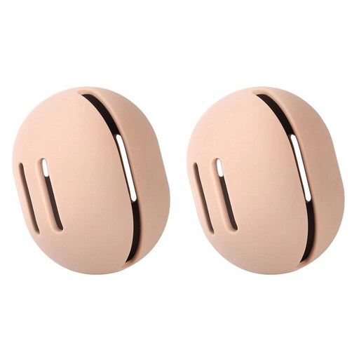 해피위더스 휴대용 실리콘 스펀지 퍼프 케이스, 2개, 베이지