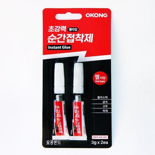 오공 초강력 순간접착제 젤타입 3g x 2p