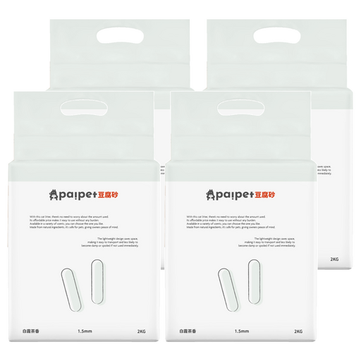 paipet 豆腐砂 1.5mm, 白霧茶香, 2kg, 4包