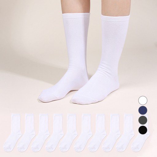 두발로 여성용 프리미엄 무지 장목 양말 10켤레 최고의 편안함과 스타일을 경험하세요
