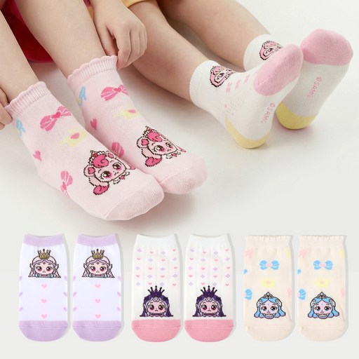 프리미에팜 아동용 캐치 티니핑 프린세스 시리즈 단목 양말 5족
