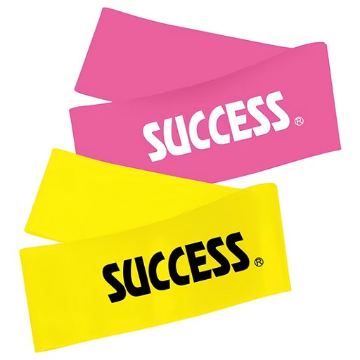 SUCCESS 成功 塑身迷你彈力帶2件組, 初階 粉色 + 進階 黃色, 1組