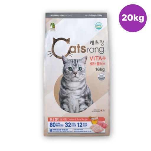캐츠랑 전연령 고양이 건식사료, 닭+참치, 20kg, 1개