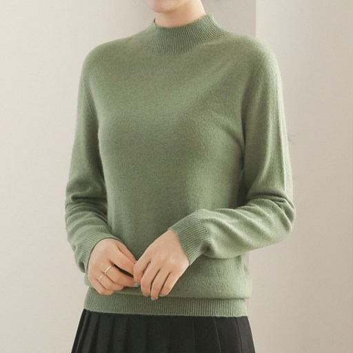 클레이스 울100 캐시미어 반폴라 하프터틀넥 니트