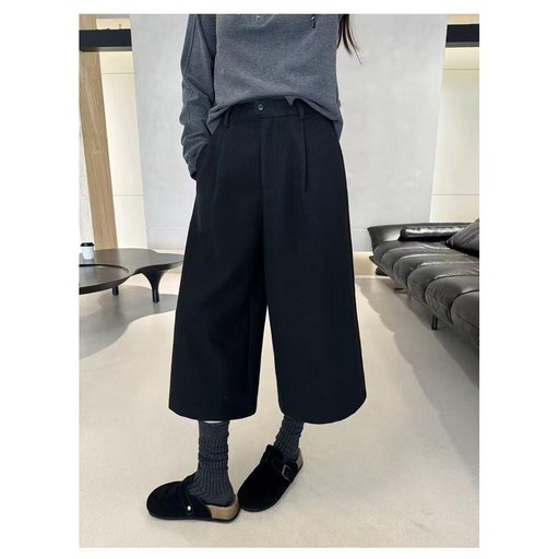 스타일 키 SK2548 여성 가을 겨울 뒷밴딩 도톰한 8부바지 와이드팬츠