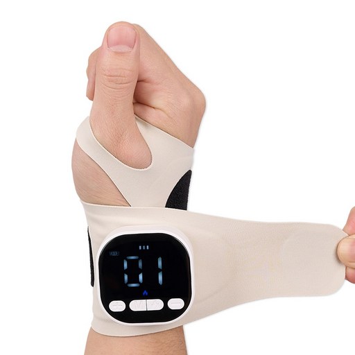 온아워 손목 마사지기 저주파 EMS 무선 온열 찜질기 손 안마기 보호대